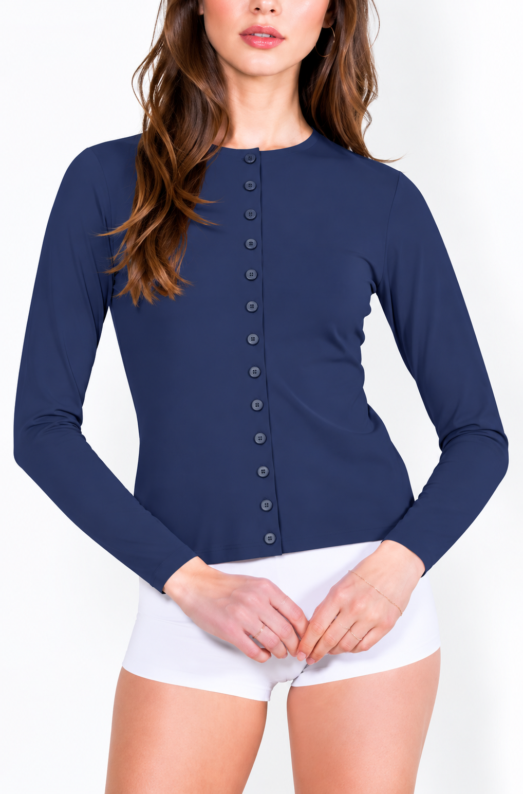 L14 Gilet boutonné ras du cou