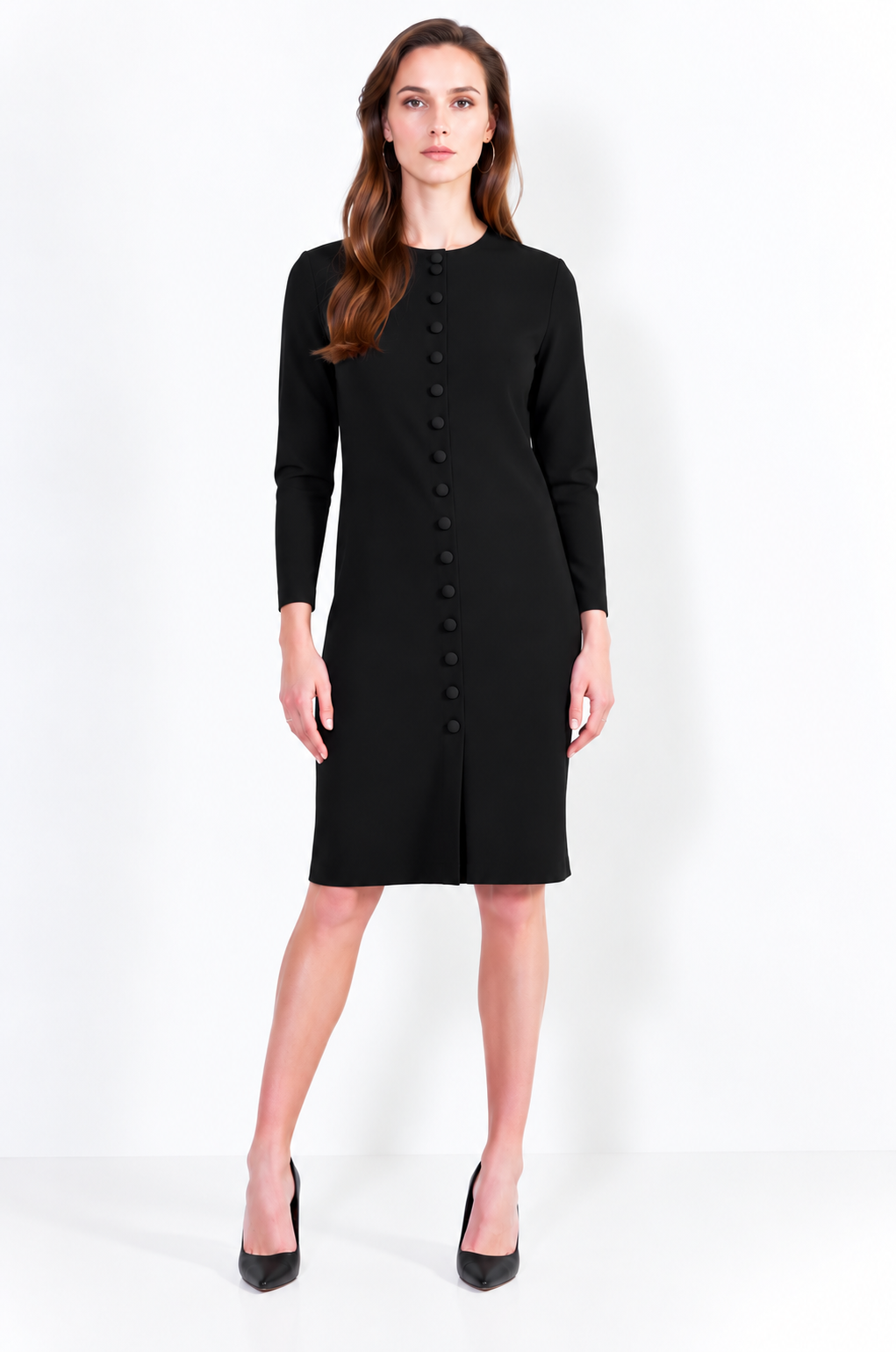 L14 Bis Long buttoned vest with crew neck