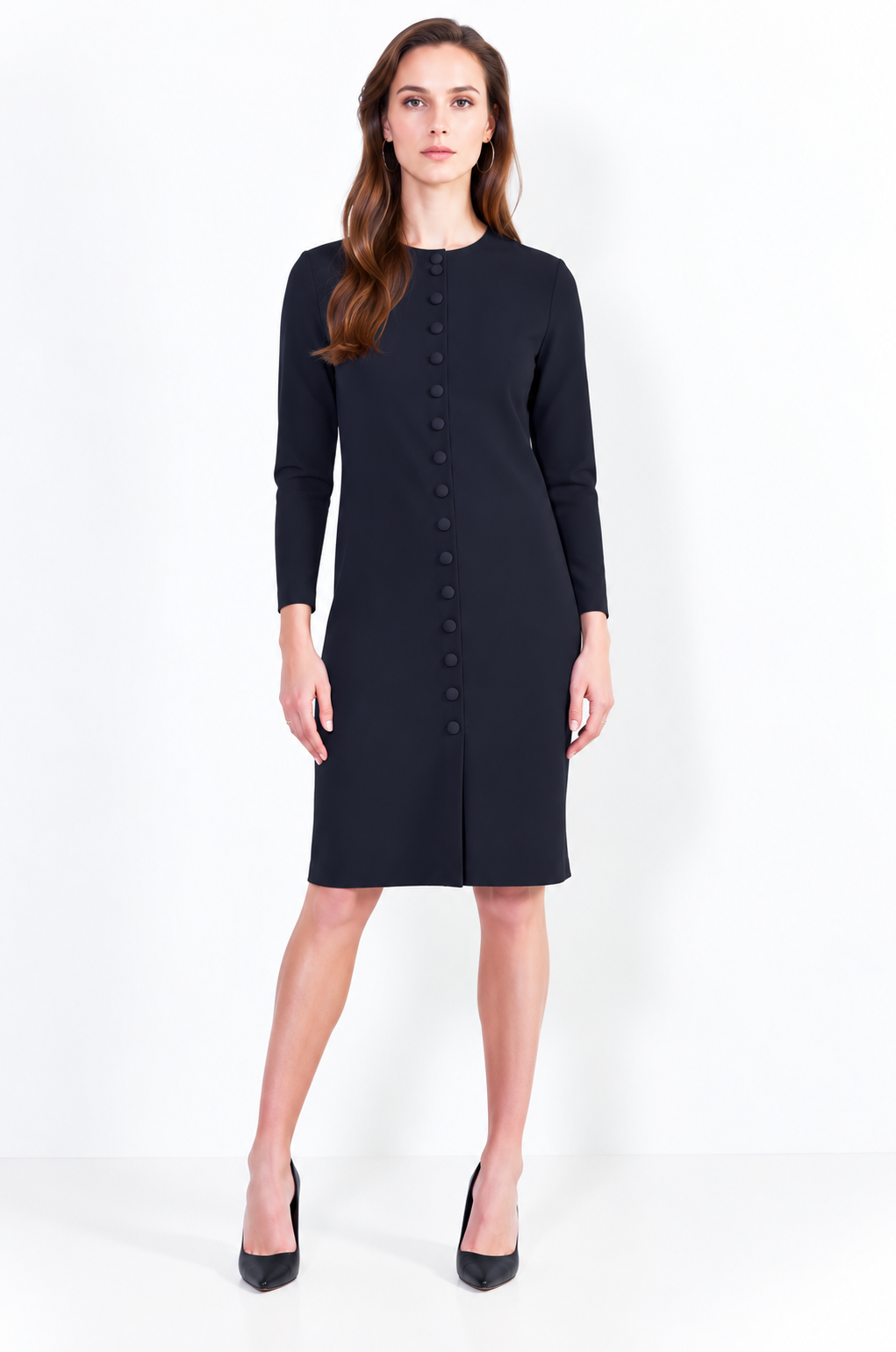 L14 Bis Long buttoned vest with crew neck