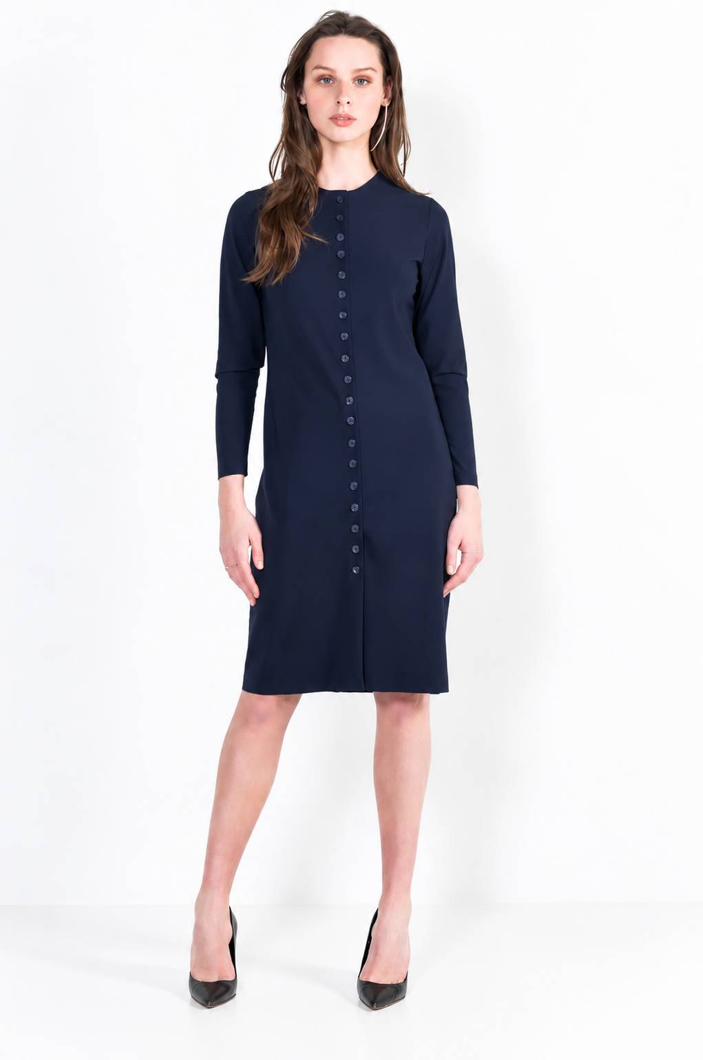 L14 Bis Long buttoned vest with crew neck