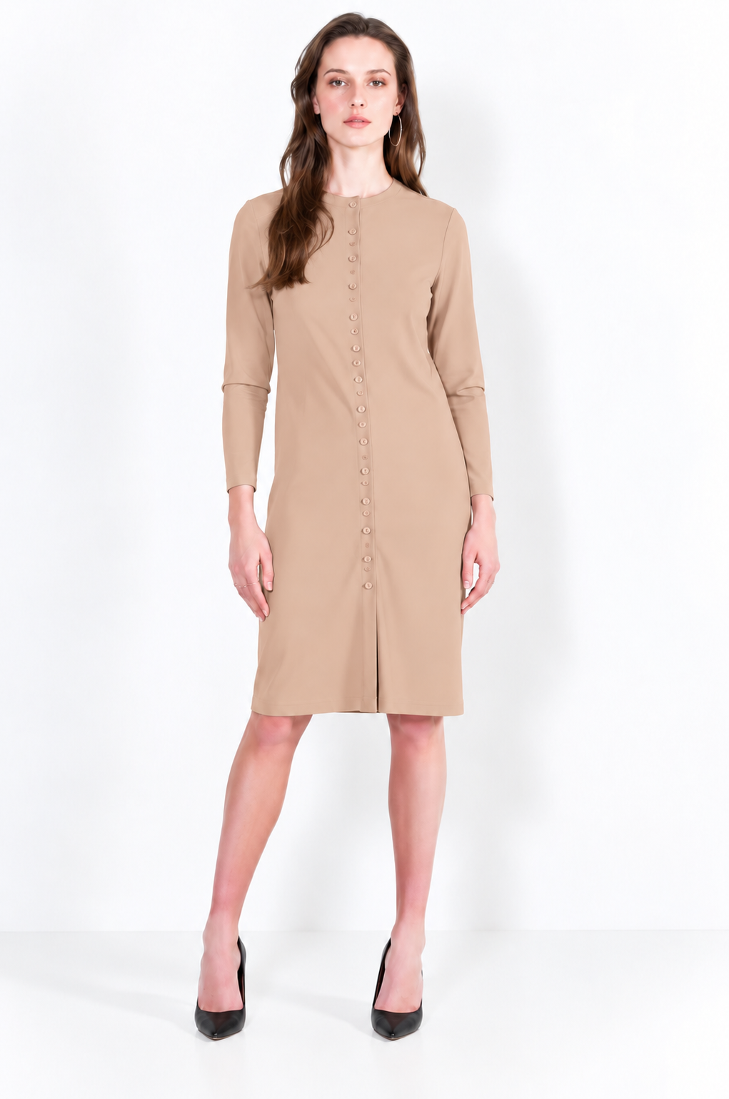 L14 Bis Long buttoned vest with crew neck