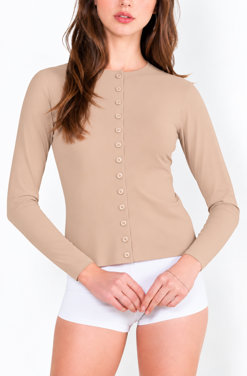 L14 Gilet boutonné ras du cou