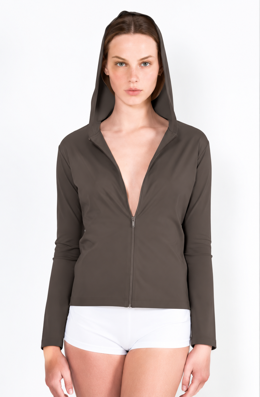L68 Front zip hooded jogging vest