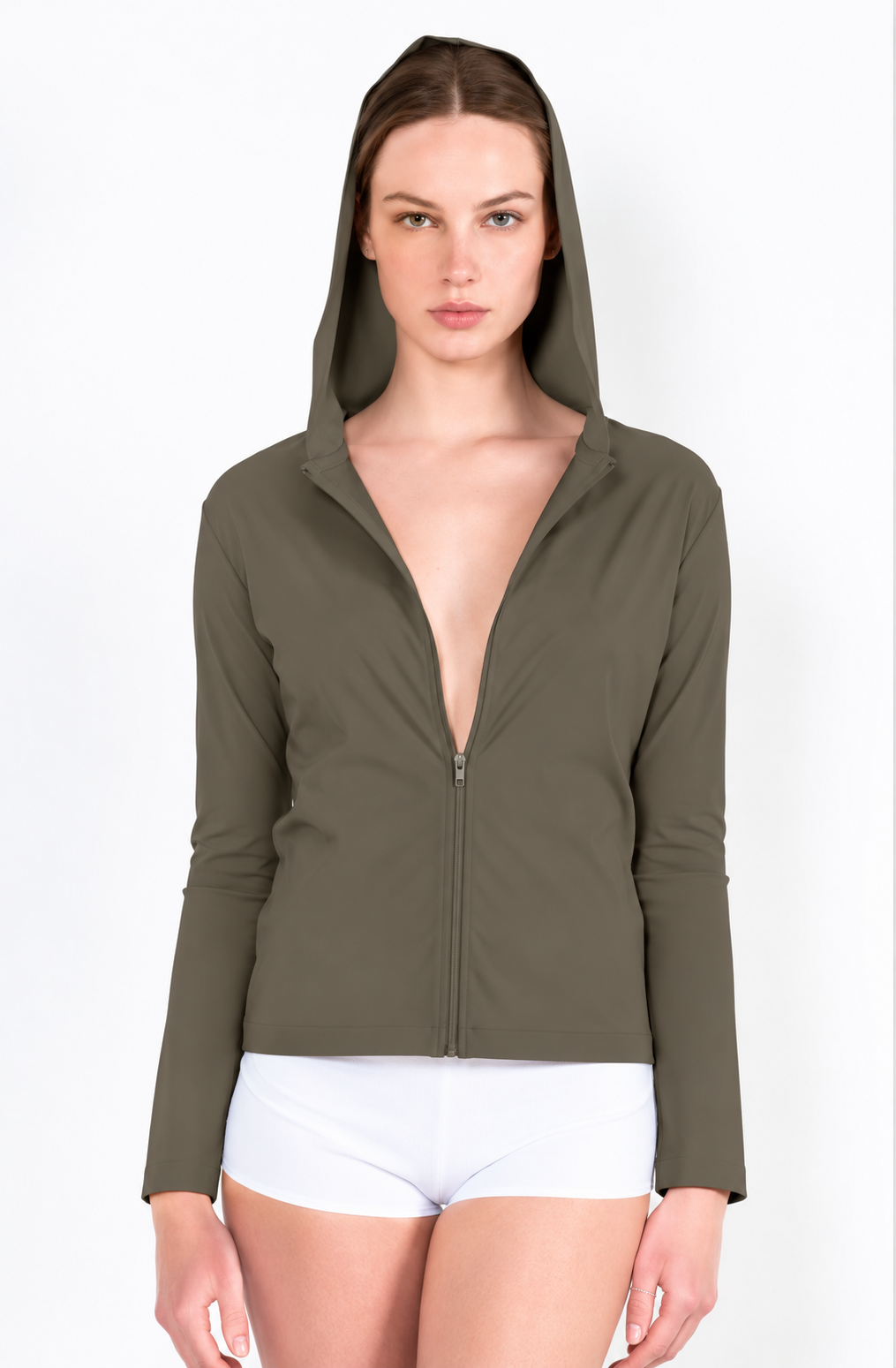 L68 Front zip hooded jogging vest