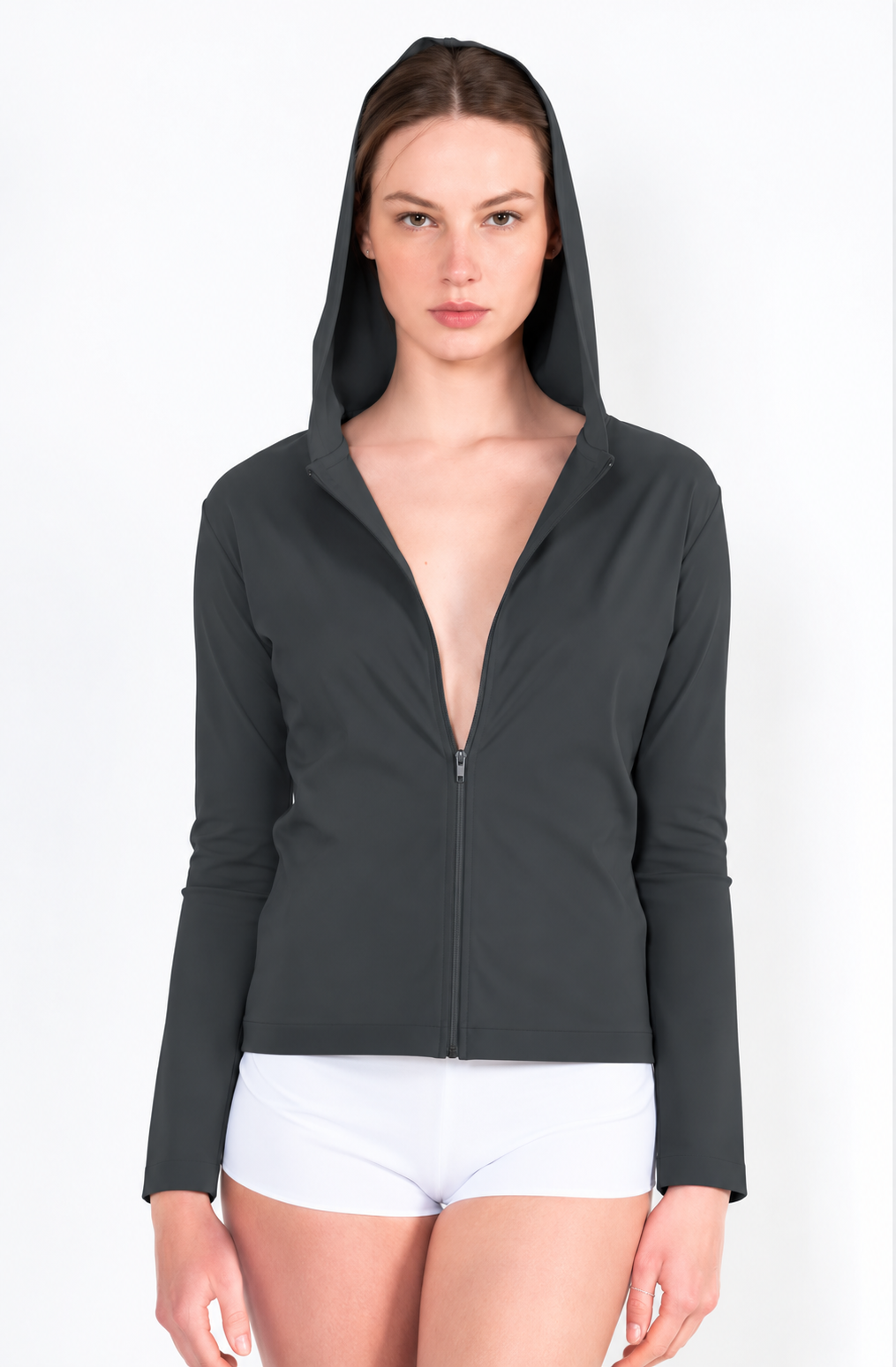 L68 Front zip hooded jogging vest