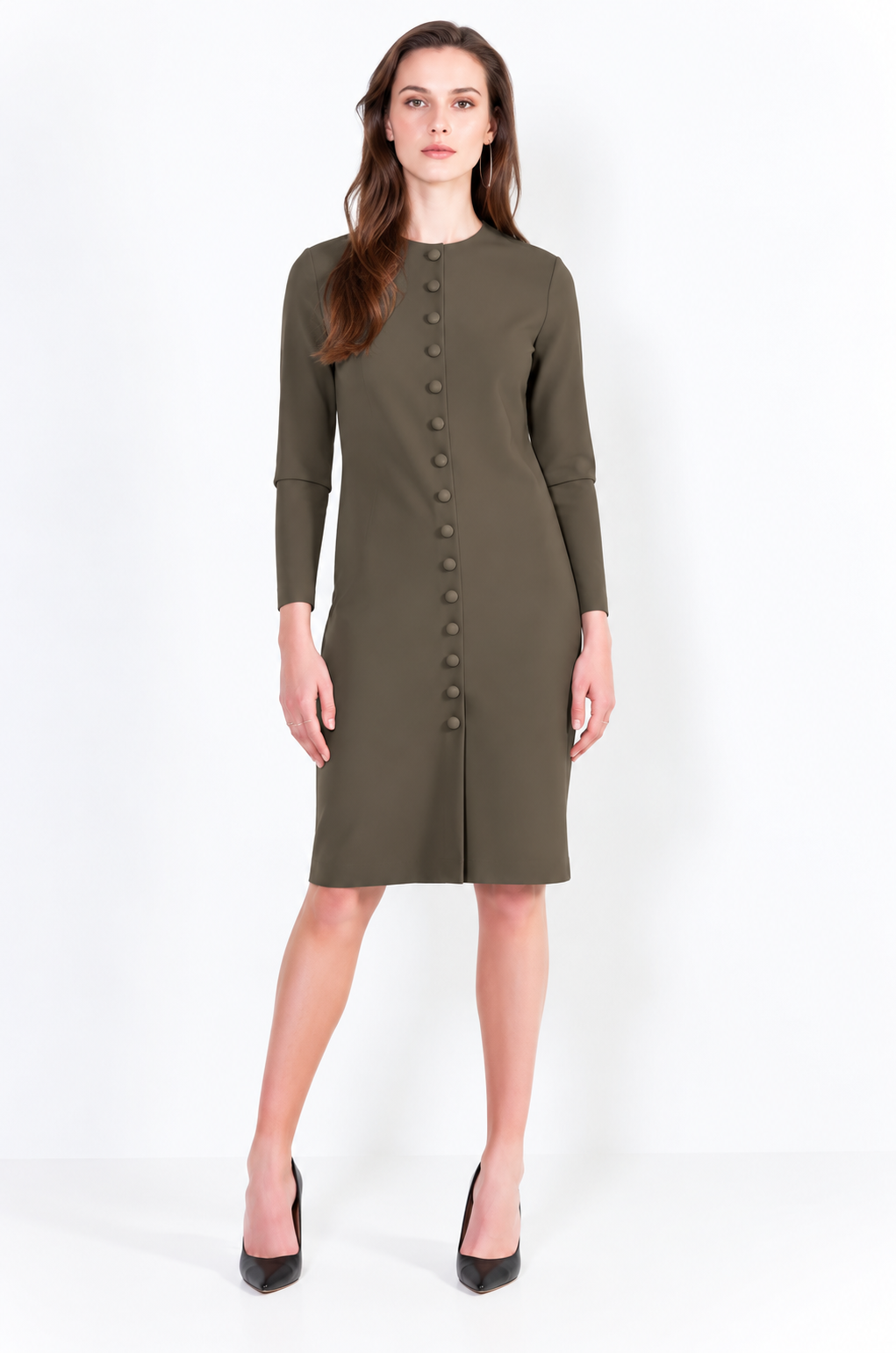 L14 Bis Long buttoned vest with crew neck