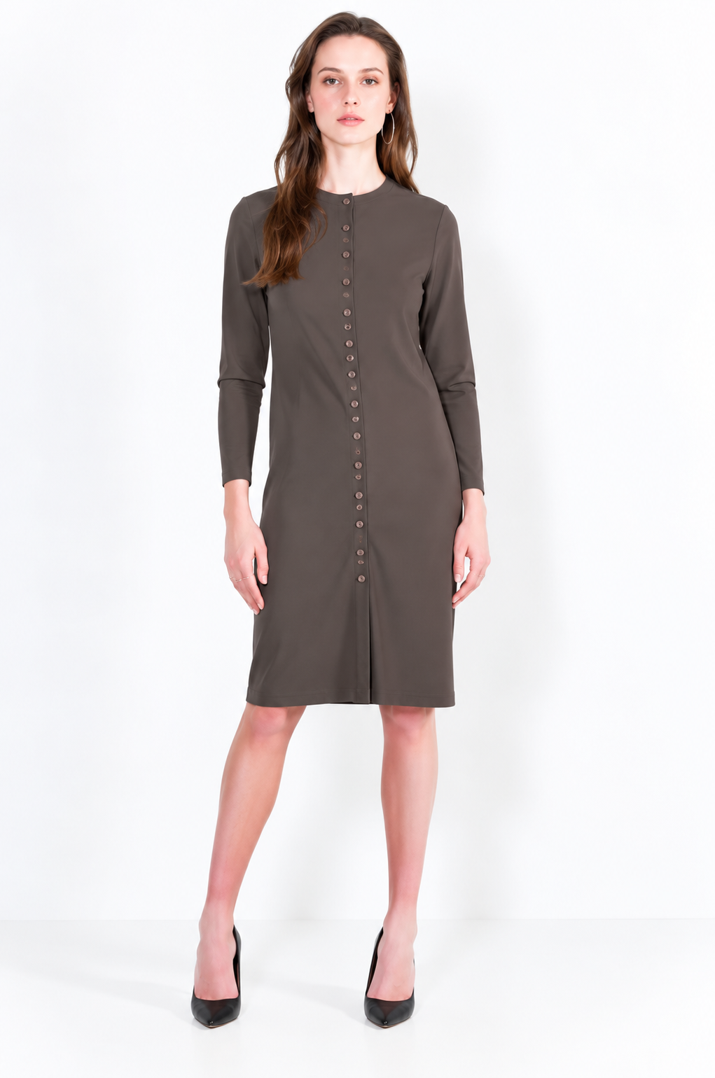 L14 Bis Long buttoned vest with crew neck